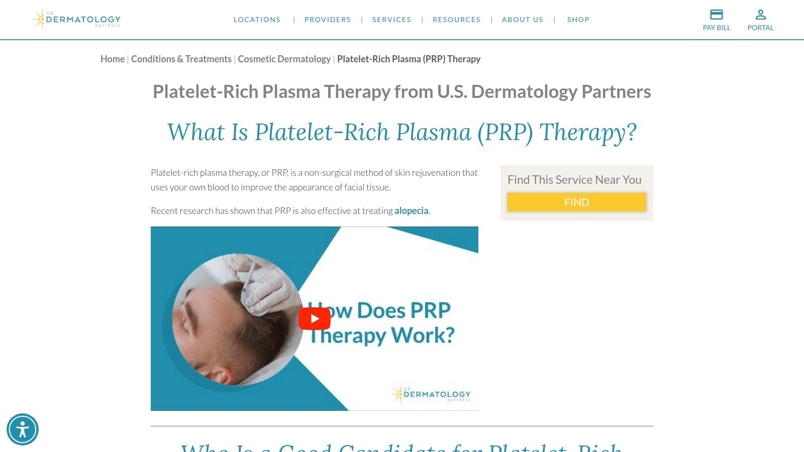U.S. Dermatology Partners PRP Therapy