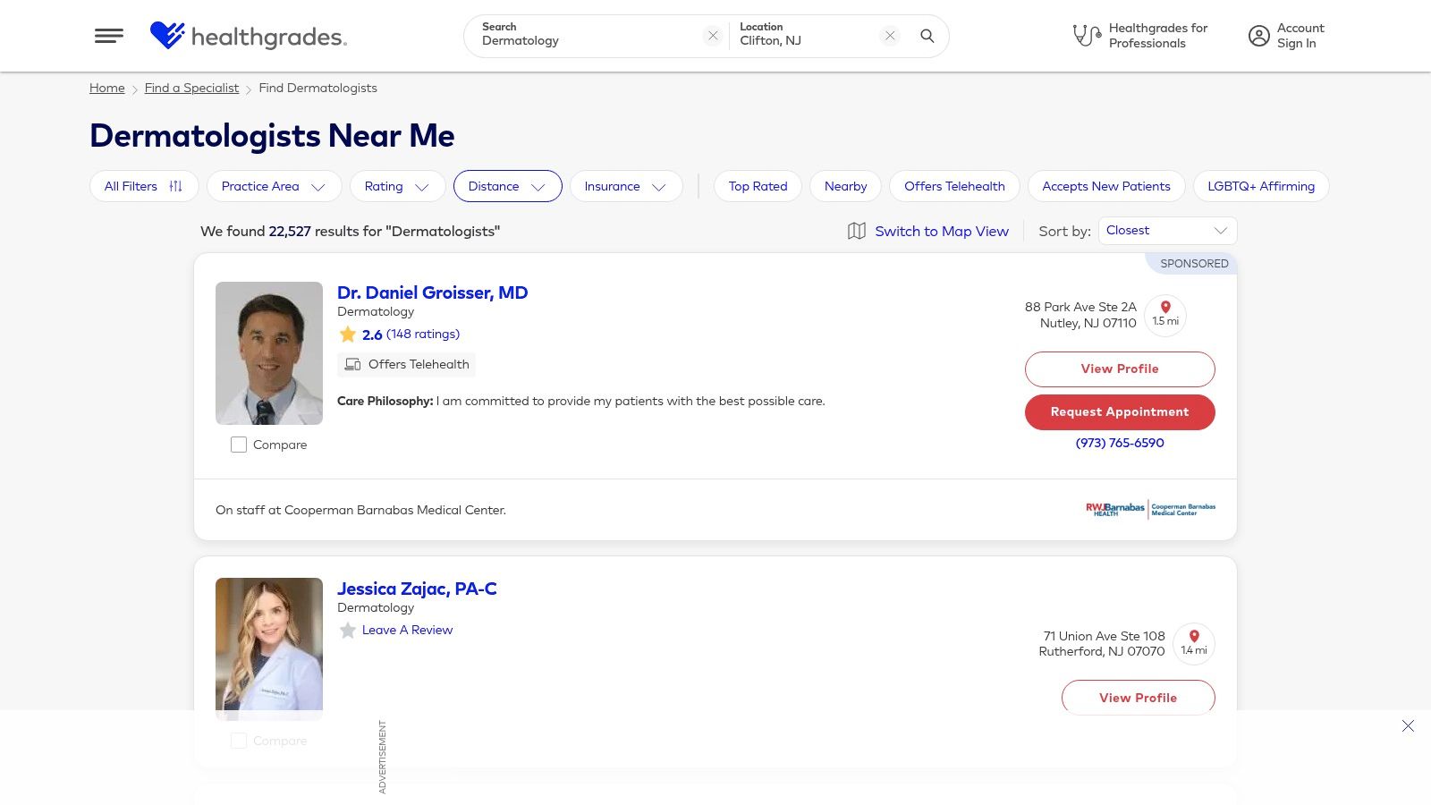 Healthgrades – Dermatology Directory