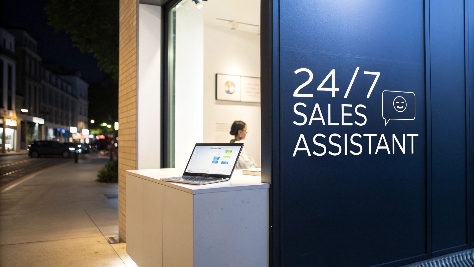 An AI chatbot interacting with a customer on a mobile phone, showing product recommendations.