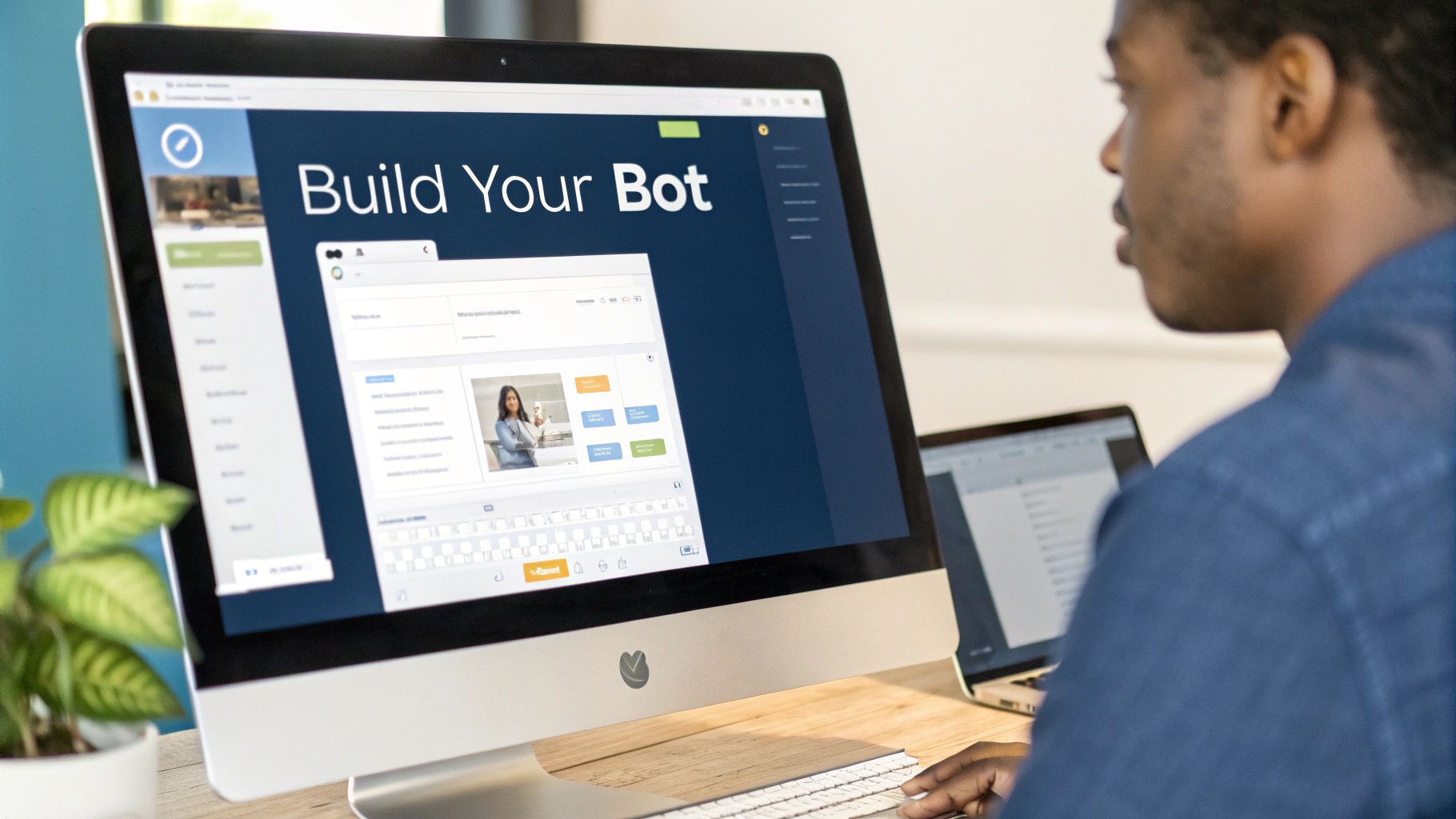 A screenshot of the ChatbotGen platform showing a user uploading a document to create a new chatbot.