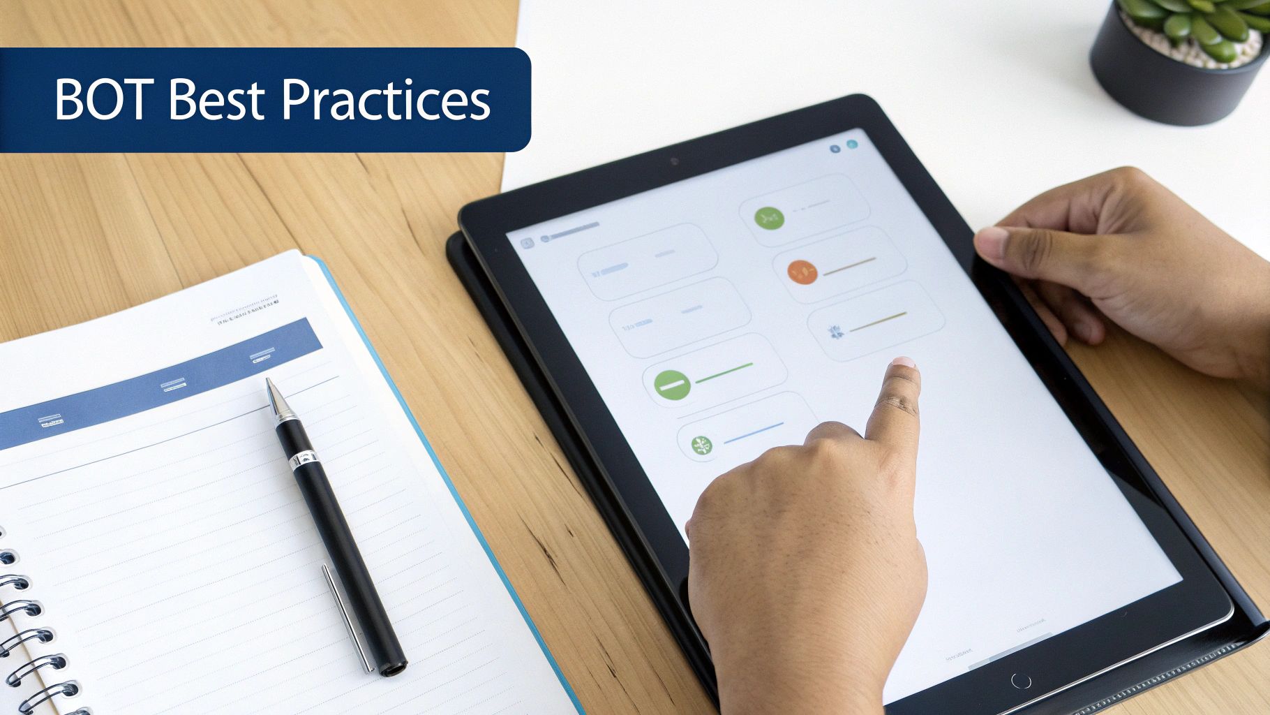 A person at a desk sketching out a strategy on a whiteboard.