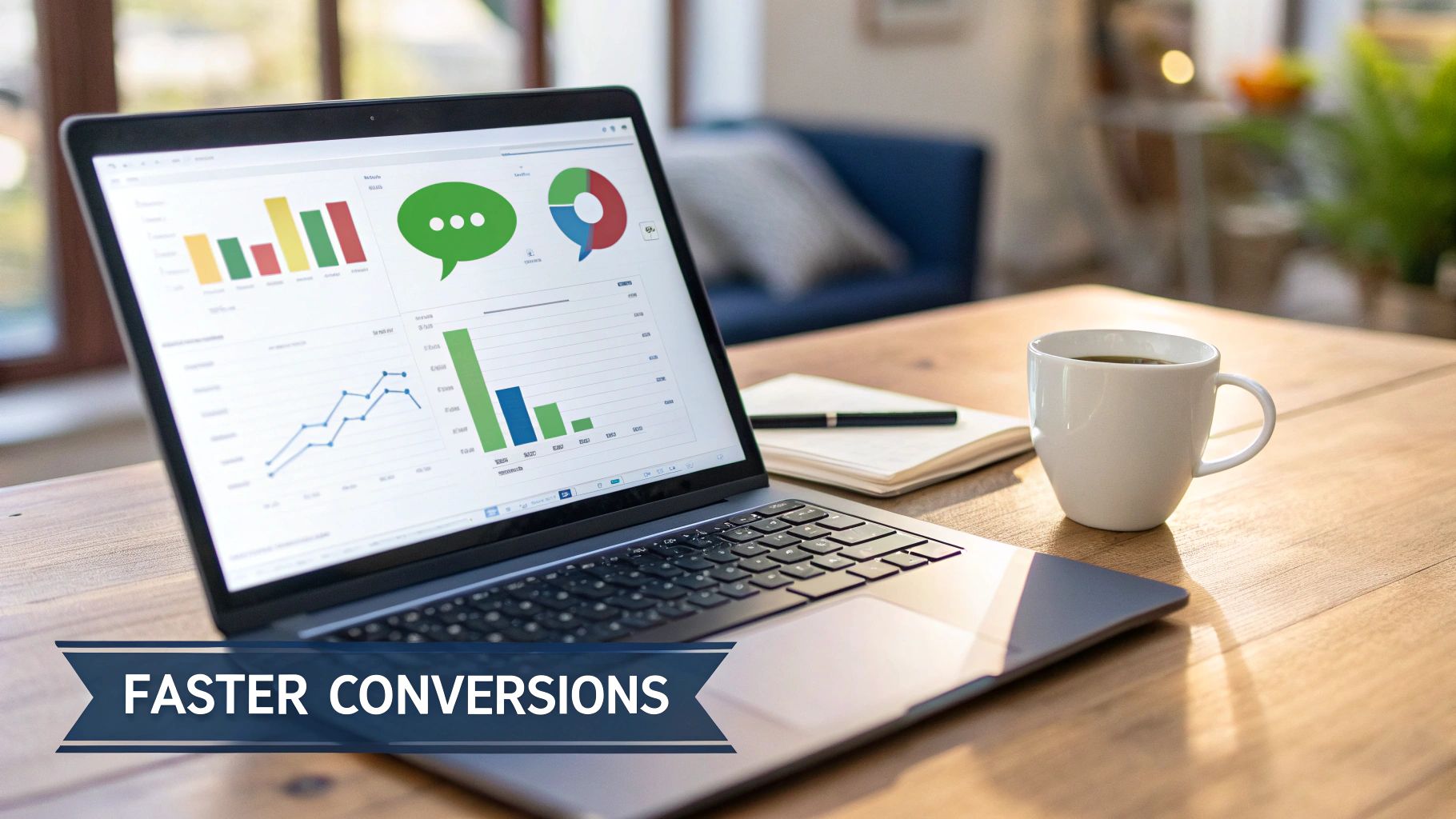 A graph showing business growth and positive metrics