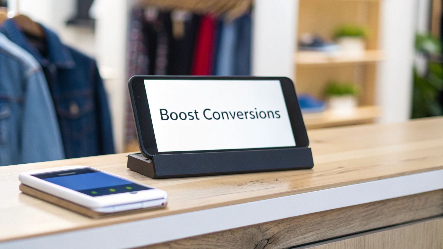 An AI chatbot on a tablet showing a personalized shopping cart for a customer.