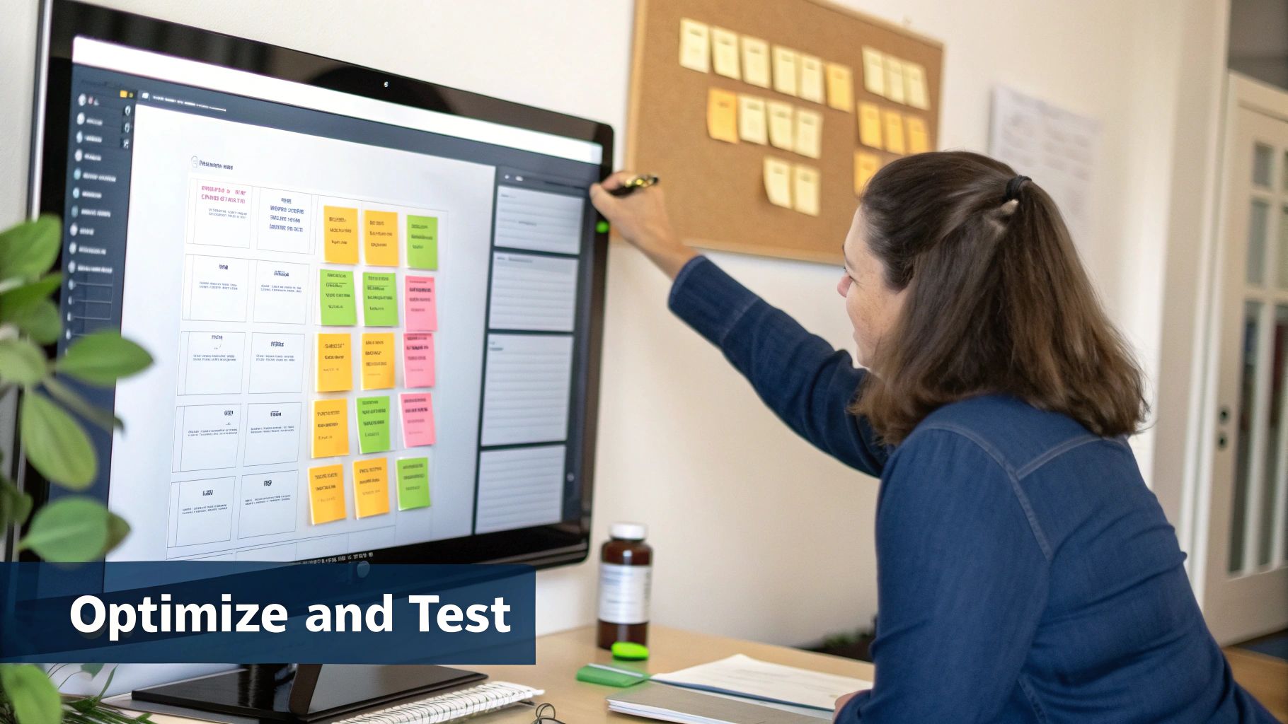 A magnifying glass analyzing a chatbot conversation bubble, symbolizing performance optimization.