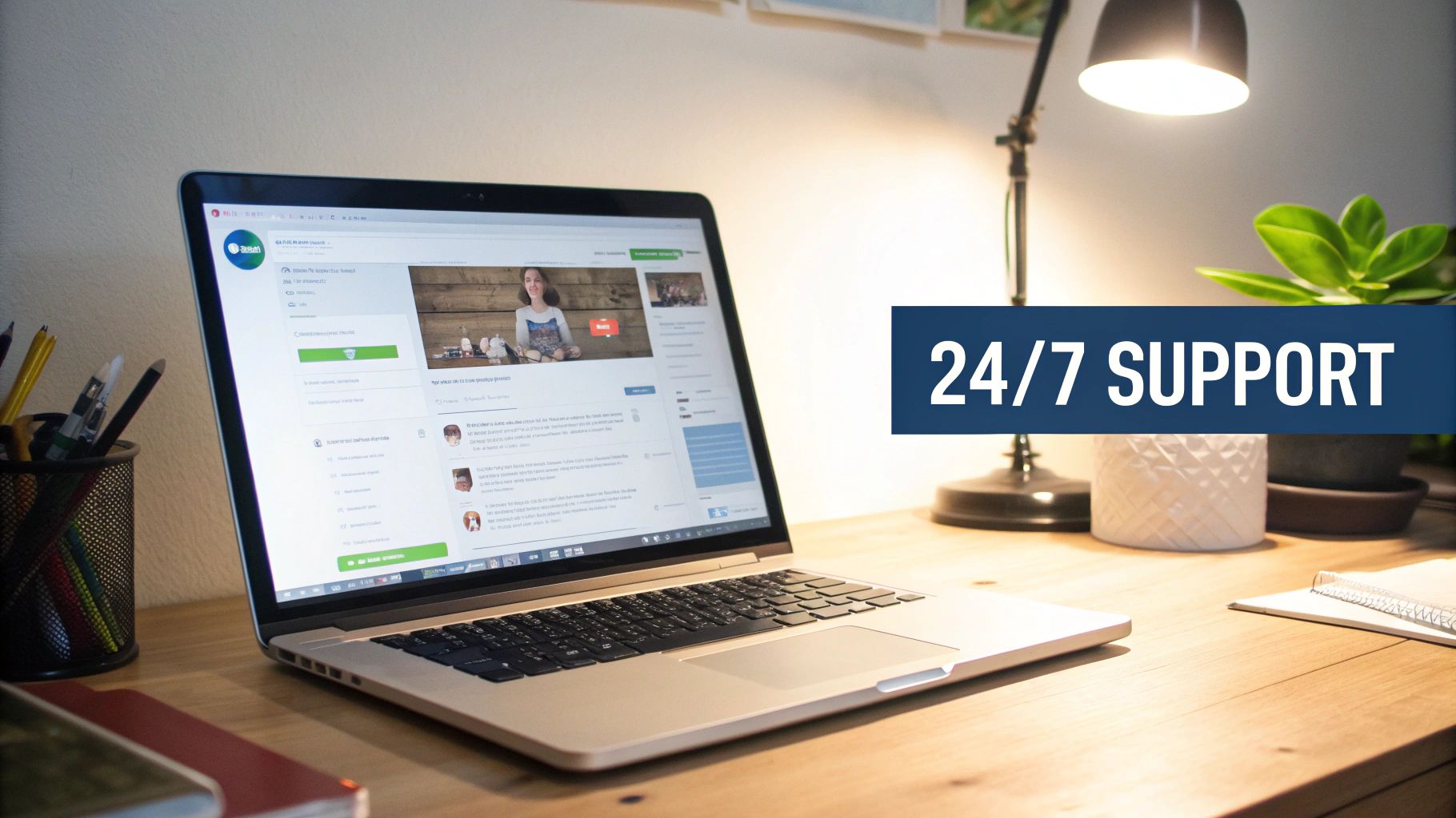 A person interacting with a chatbot on a laptop, showing the modern interface.