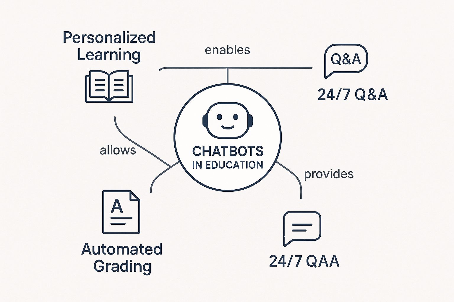 Infographic about chatbots in education