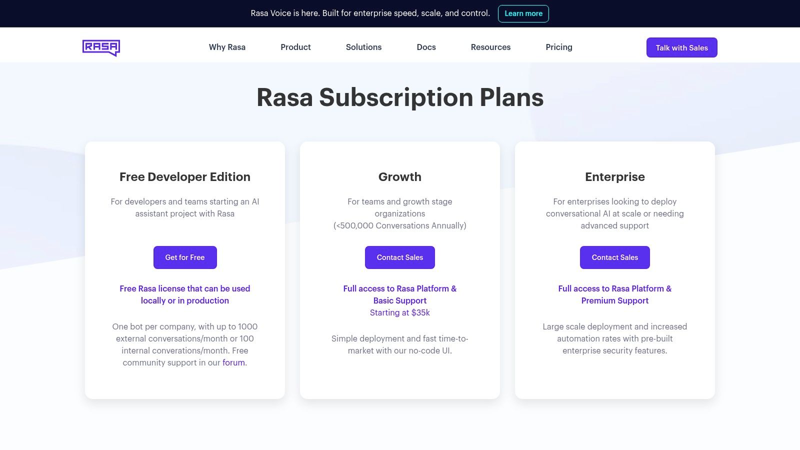 Rasa (open source + commercial)