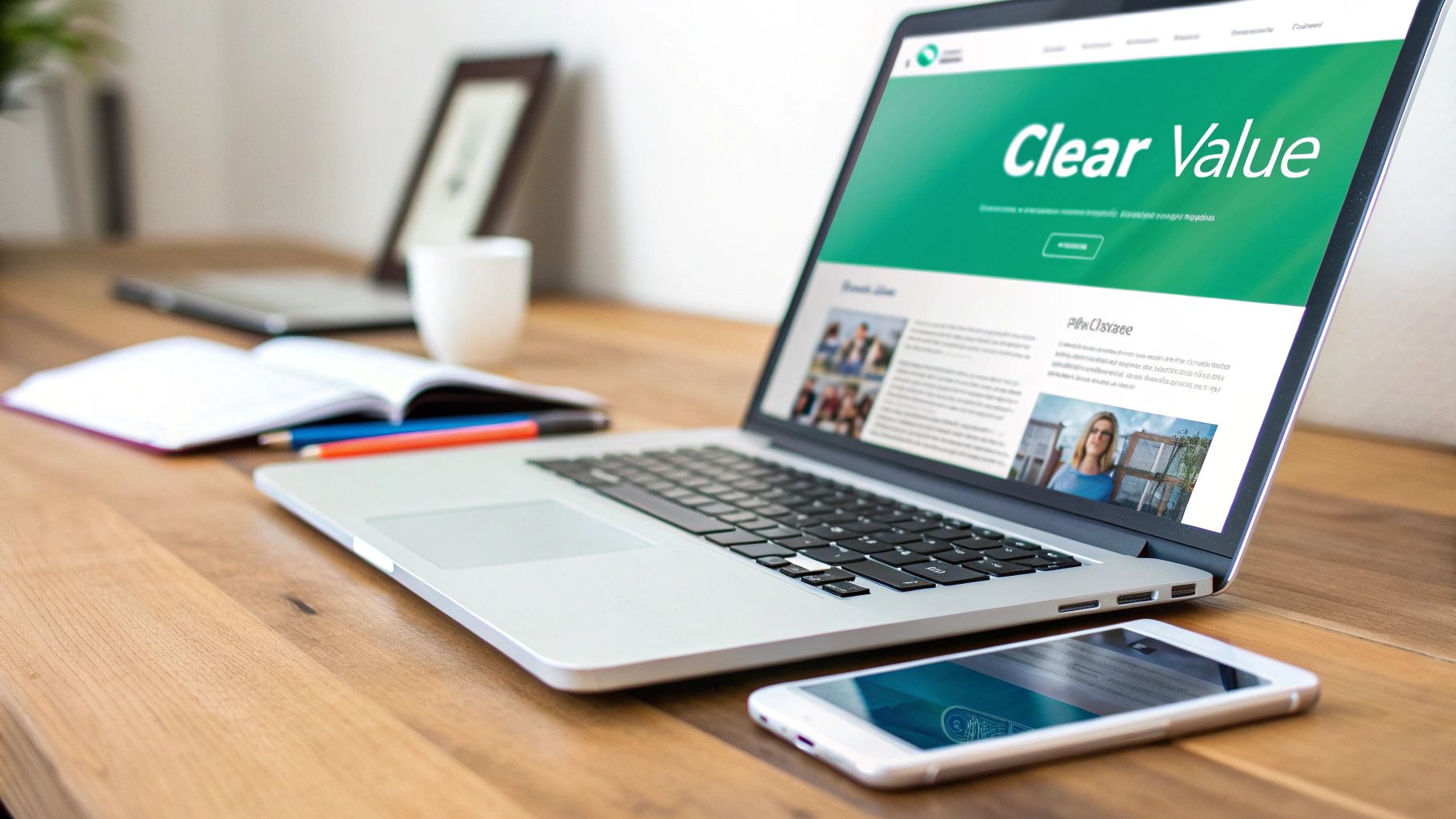 Clear and Compelling Value Proposition Above the Fold