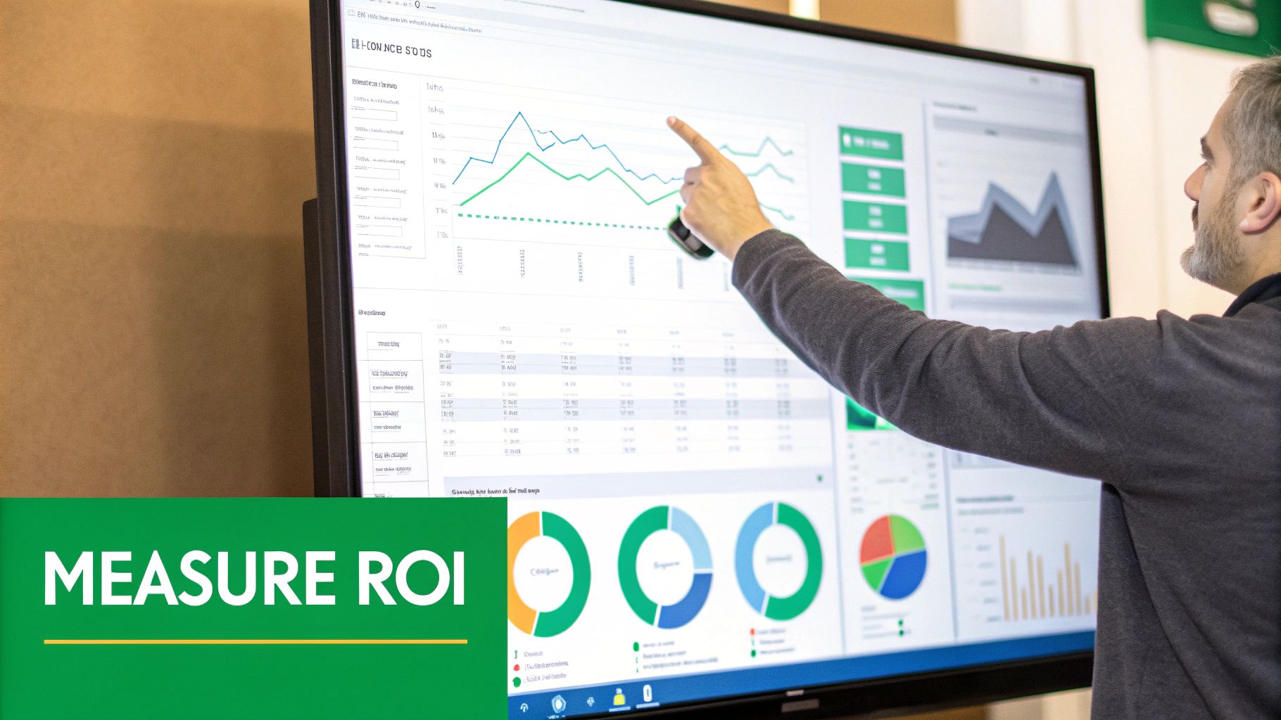 A dashboard showing key performance indicators for lead magnet ROI, including conversion rates and customer lifetime value.
