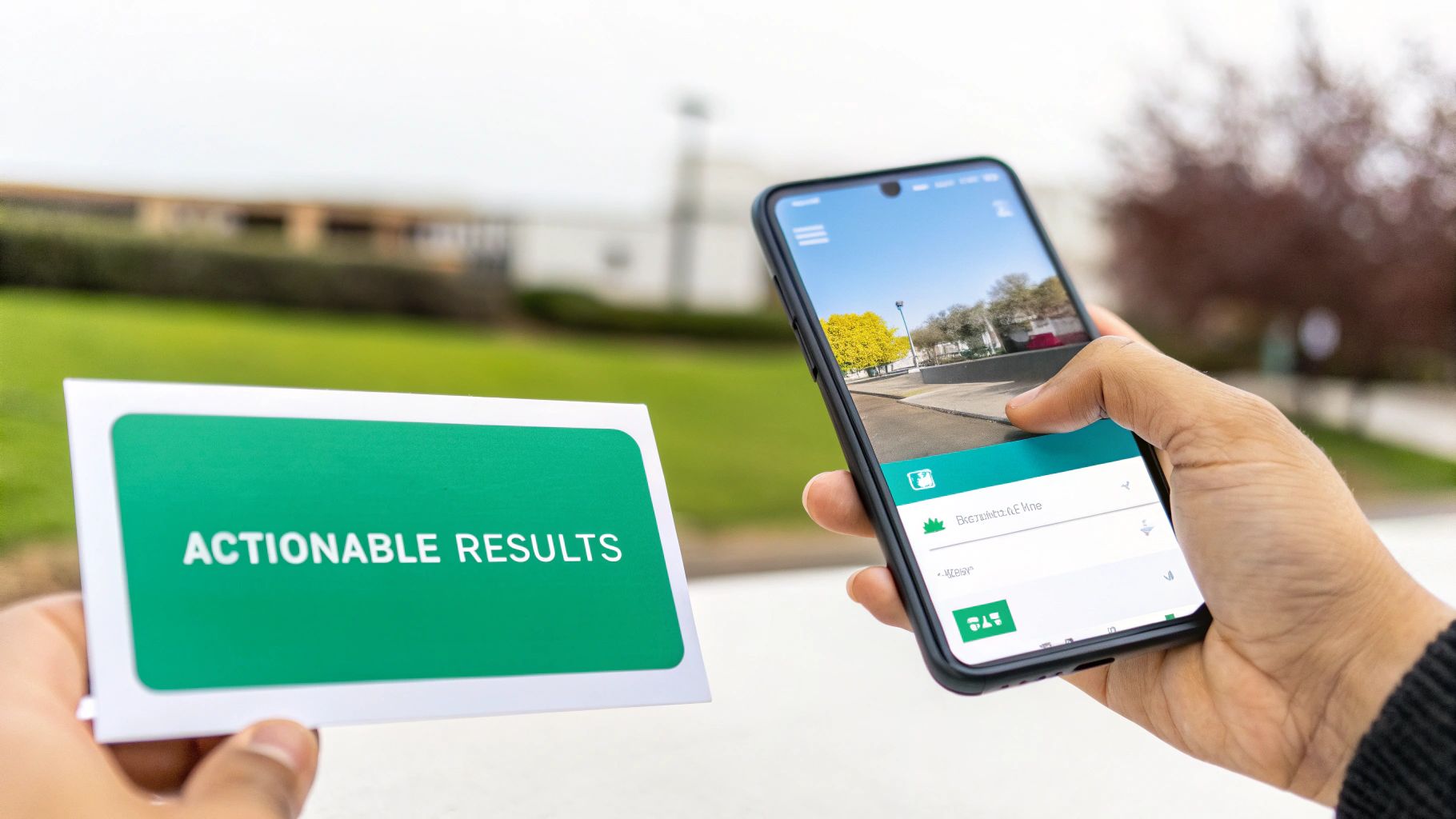 A person looking at a quiz results page on a laptop with a look of understanding.