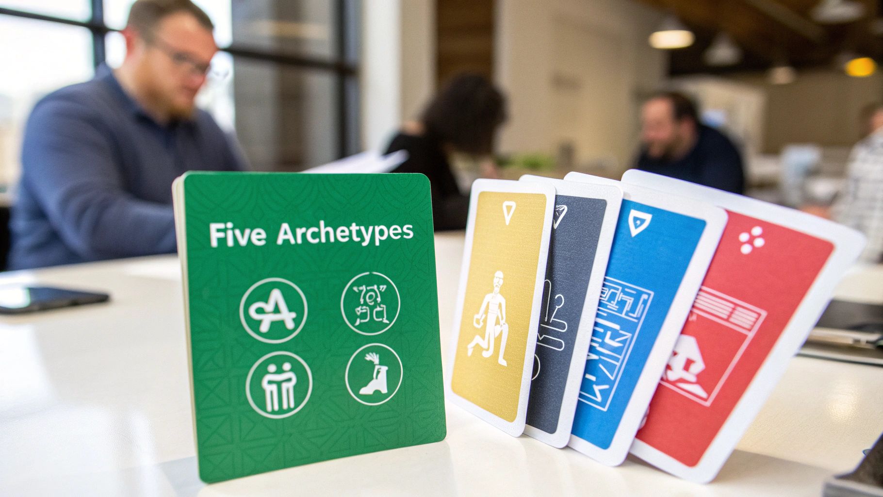 Five distinct icons representing different entrepreneurial personality archetypes.