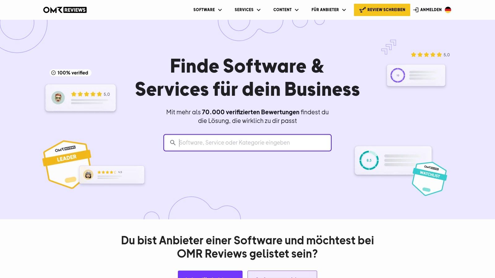 OMR Reviews (Lead Management/CRM selections)