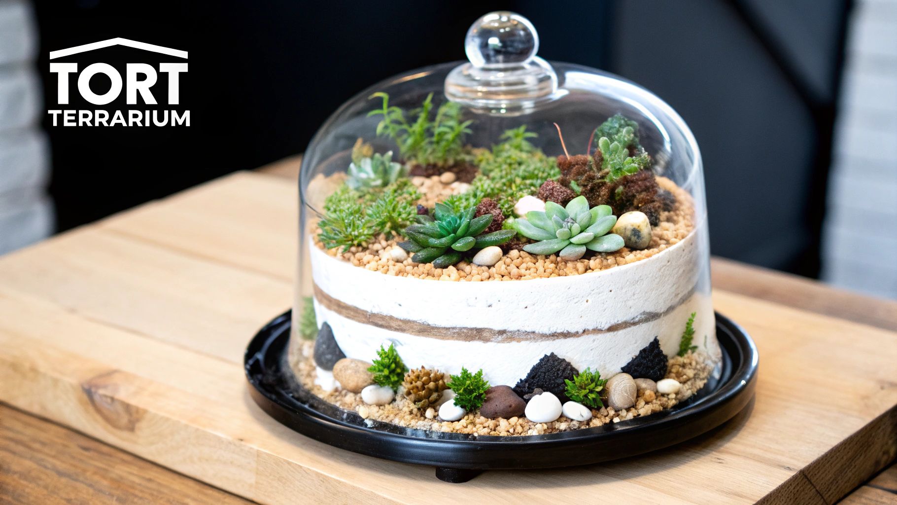 Tort Terrarium z Sukulentami