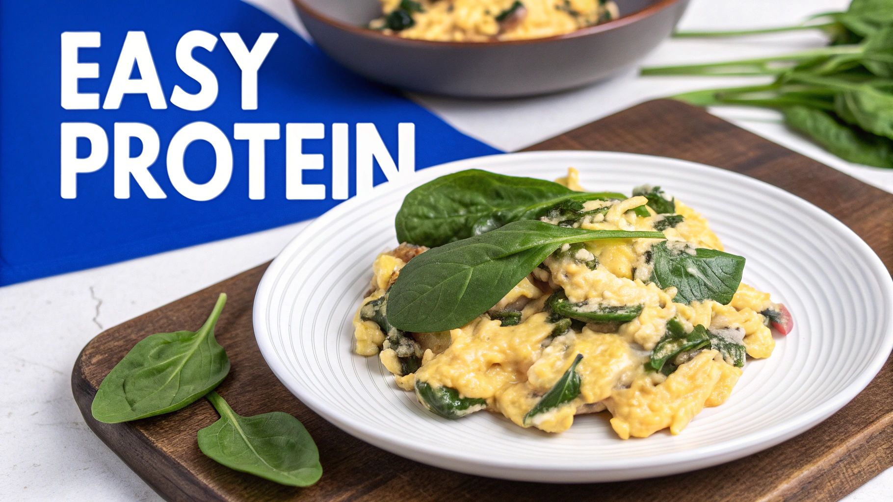 Soft Scrambled Eggs with Spinach and Cheese