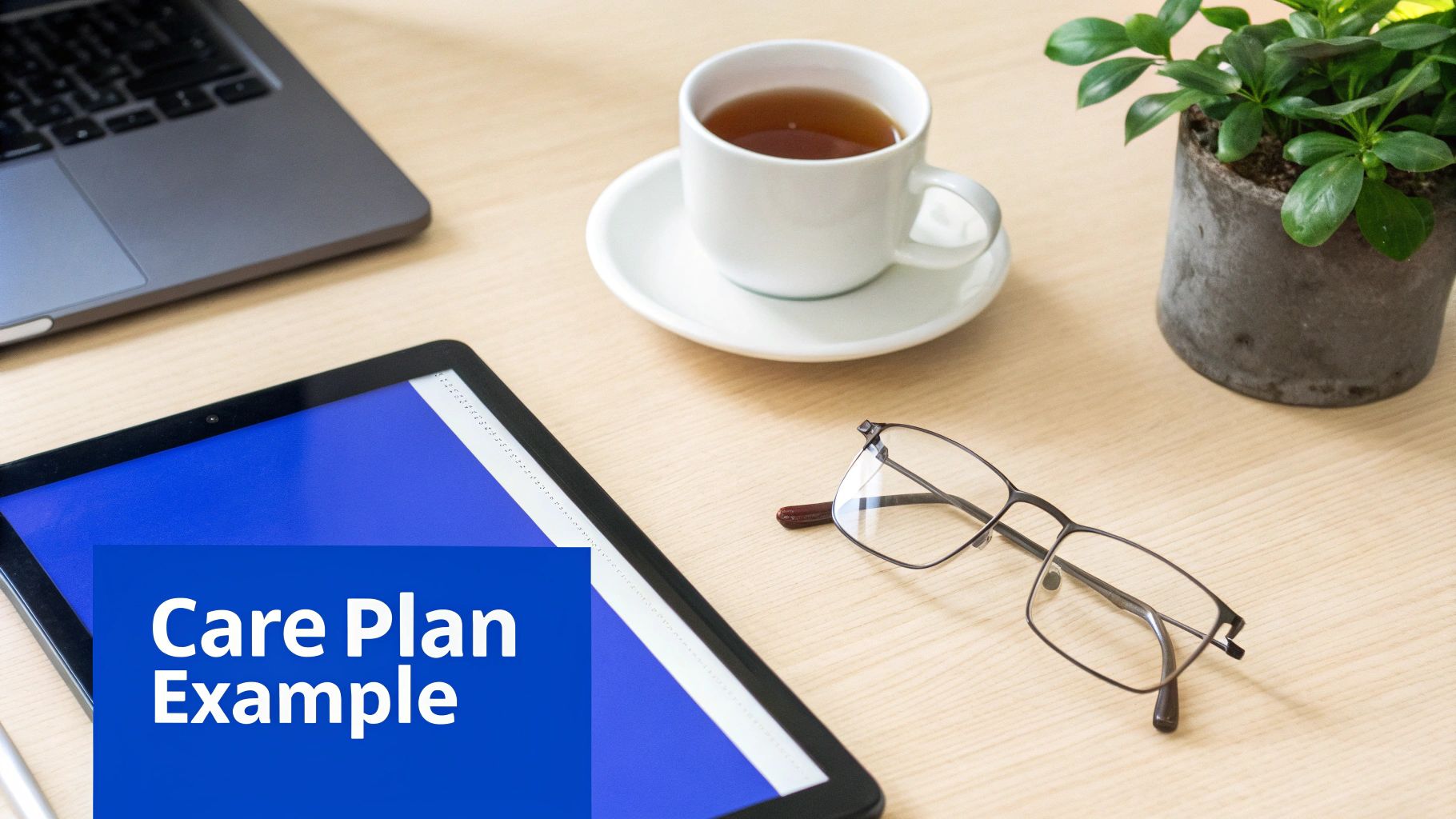 An elderly woman sitting by a window, looking thoughtful and receiving compassionate support from a nurse.