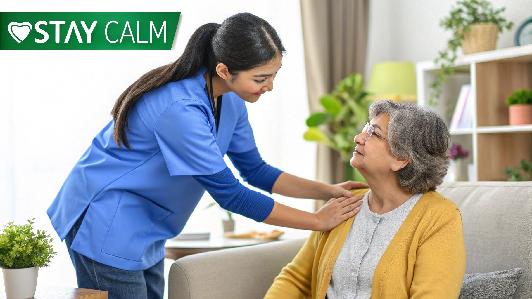 How would you handle a client who refuses care or becomes agitated?