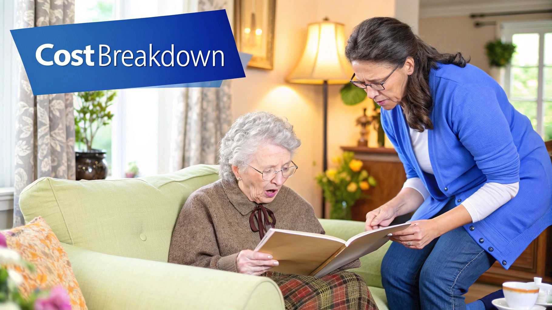 Families discussing in-home care costs