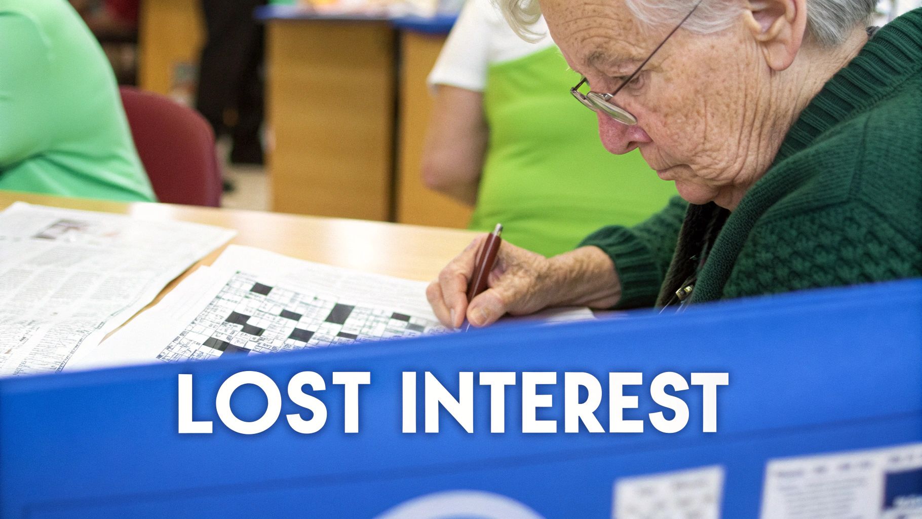 A senior woman looking thoughtfully out a window, appearing sad or pensive.