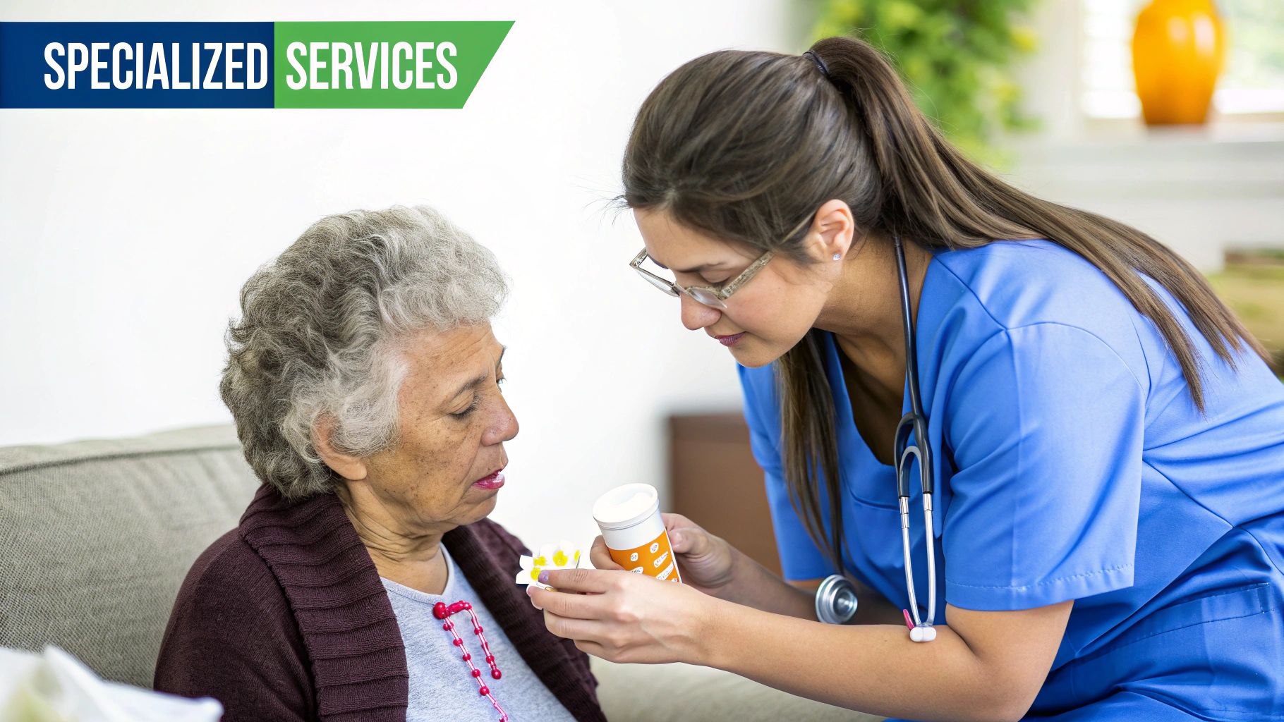 Private Duty Nurse Assisting Patient