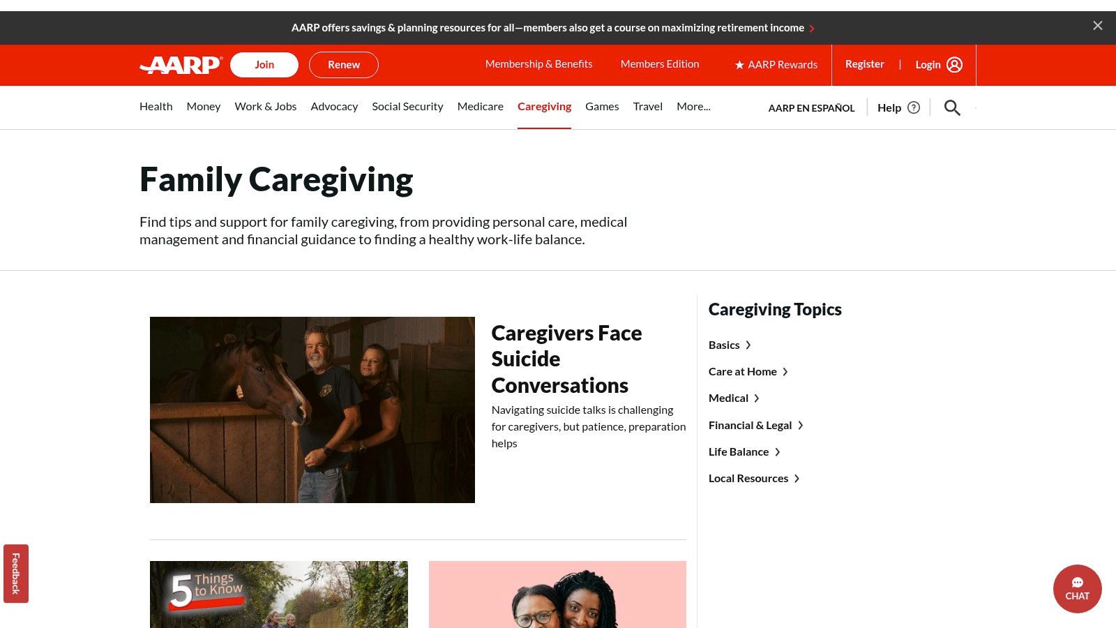 AARP Family Caregiving (including AARP Foundation’s Paid4Care Hub)