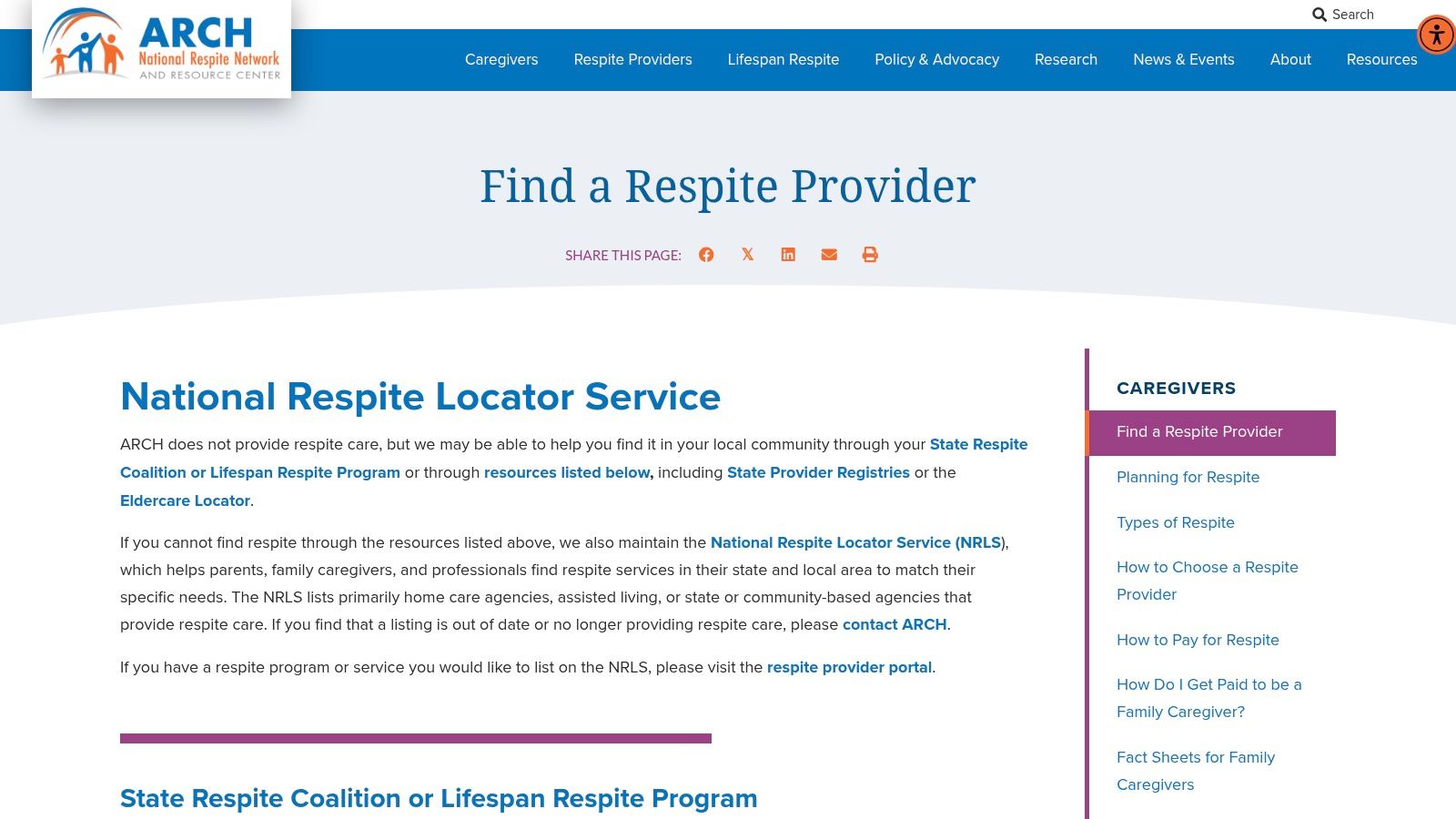 ARCH National Respite Network