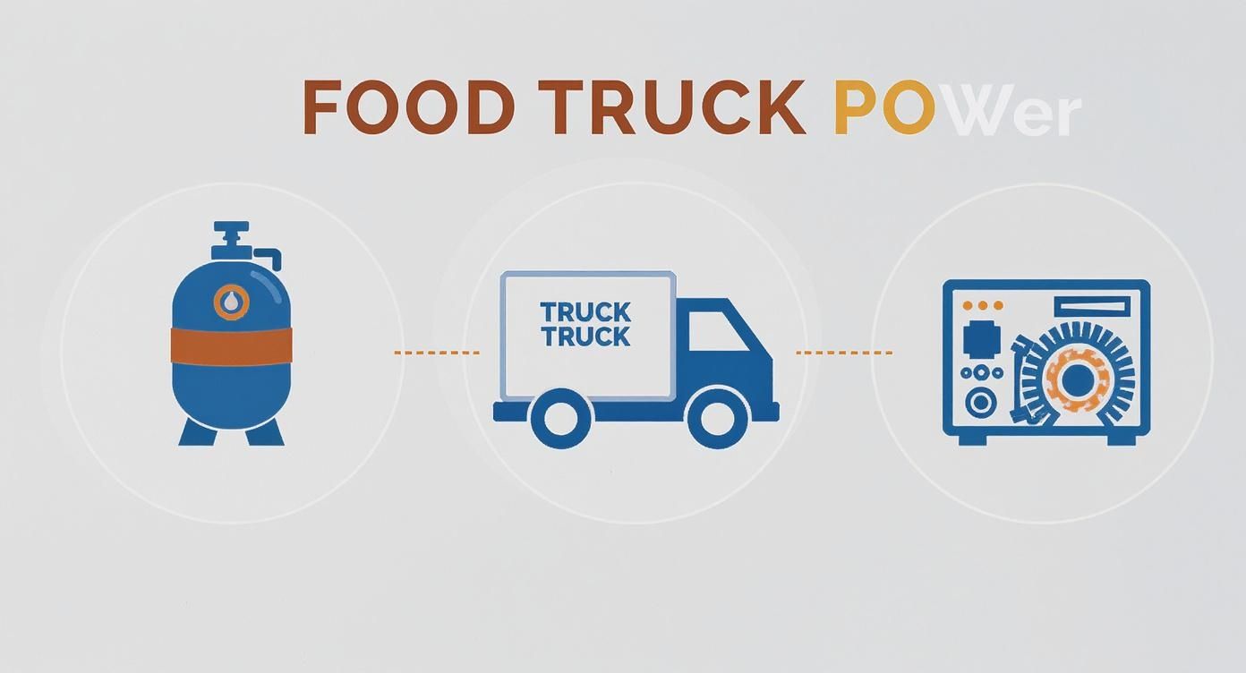 Infographic about cooking equipment for food truck