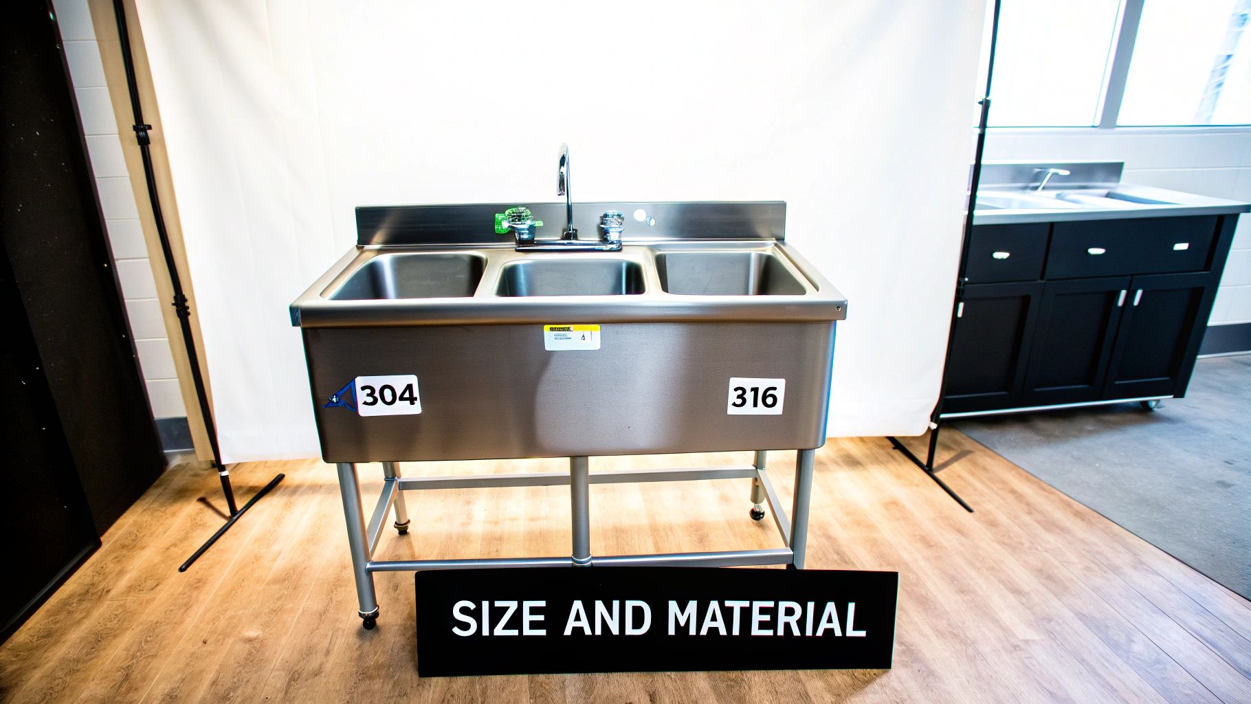 Three compartment sink options