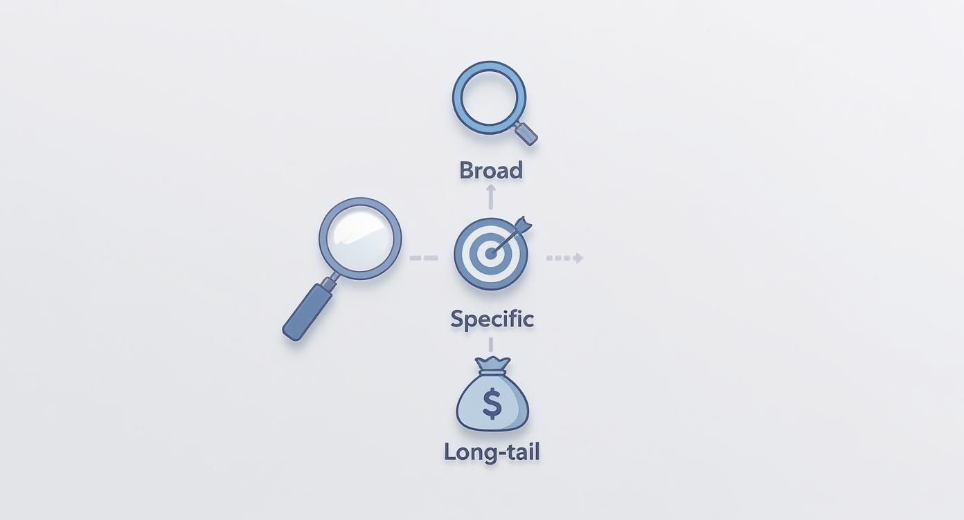 Infographic about how many keywords should i use for seo