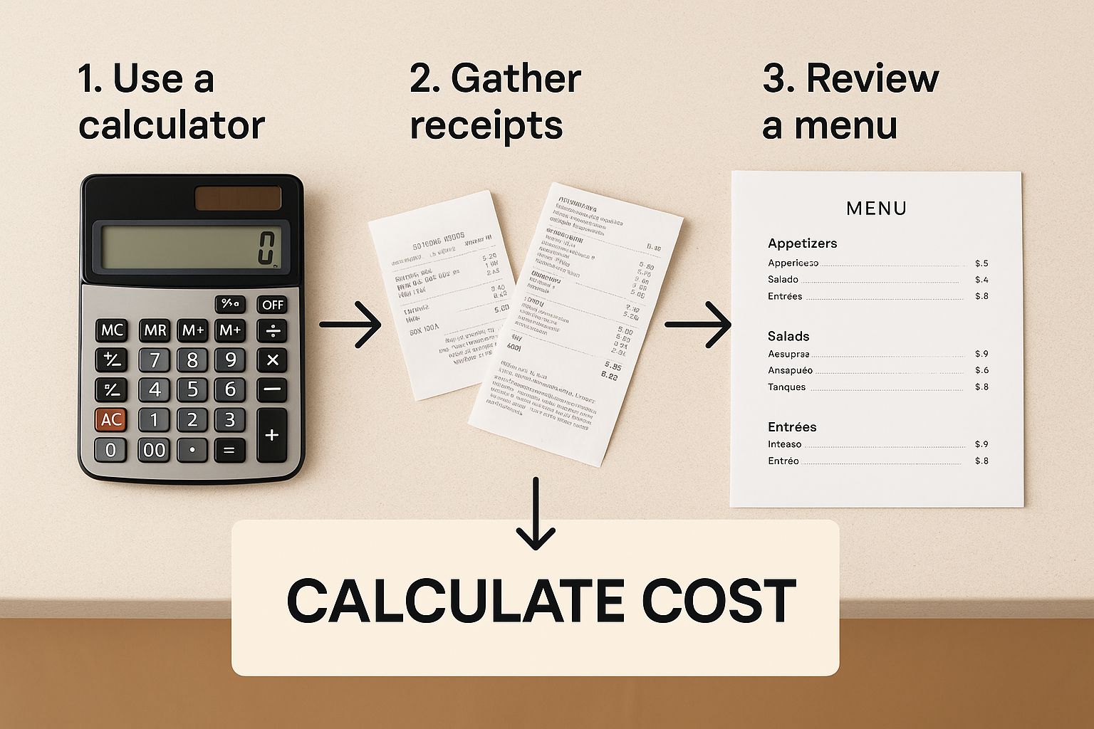 Infographic about food cost percentage calculation