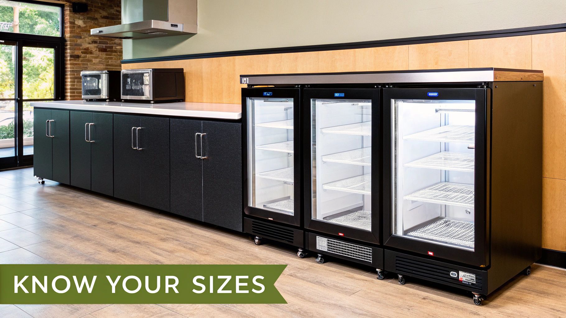 A well-organized undercounter refrigerator filled with various fresh pizza ingredients in containers.