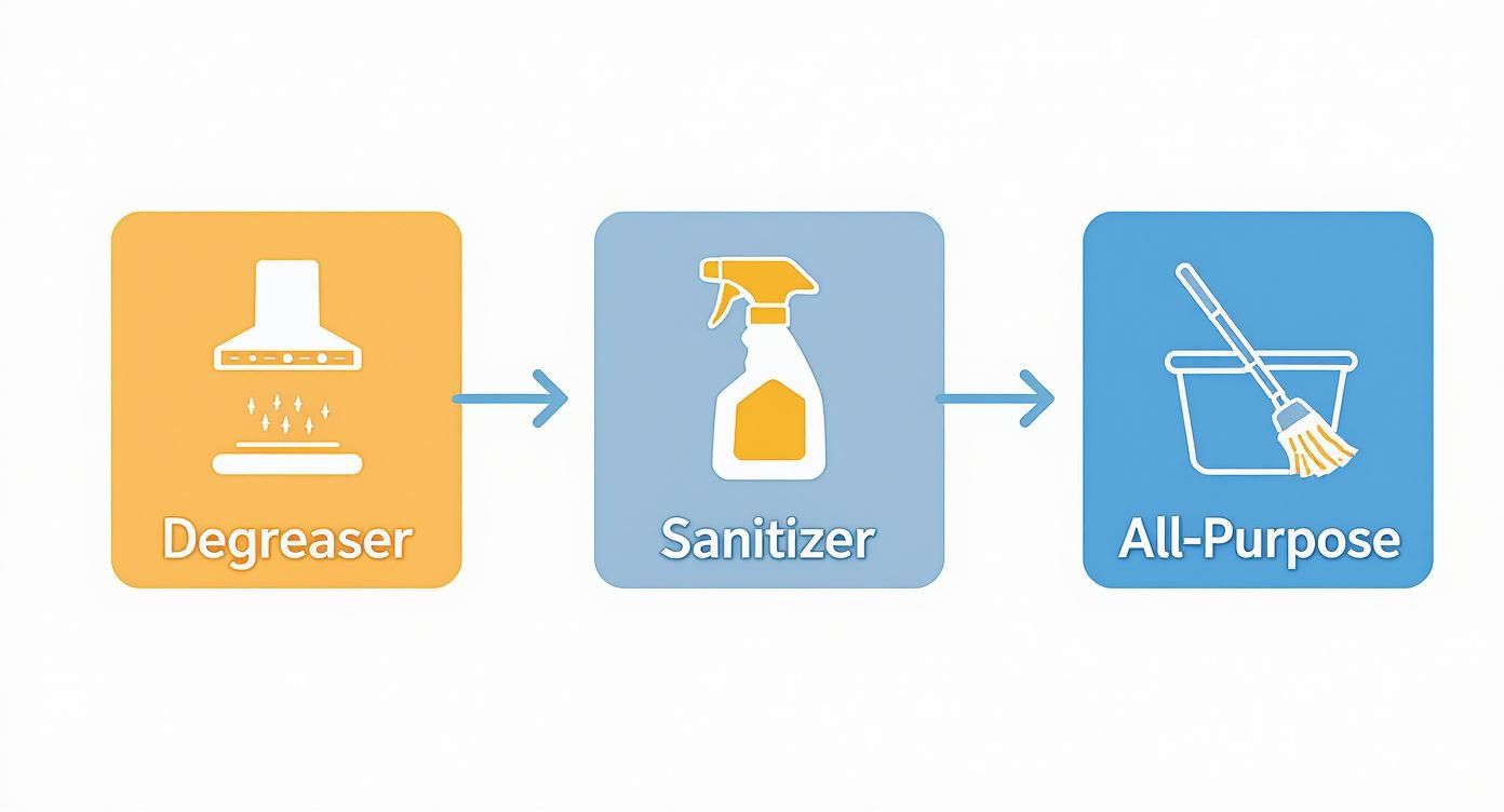 Infographic about cleaning supplies for restaurants