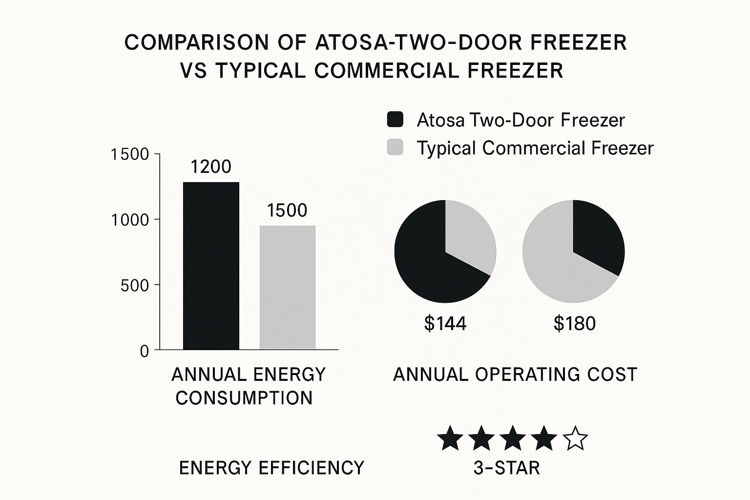 Infographic about atosa freezer 2 door