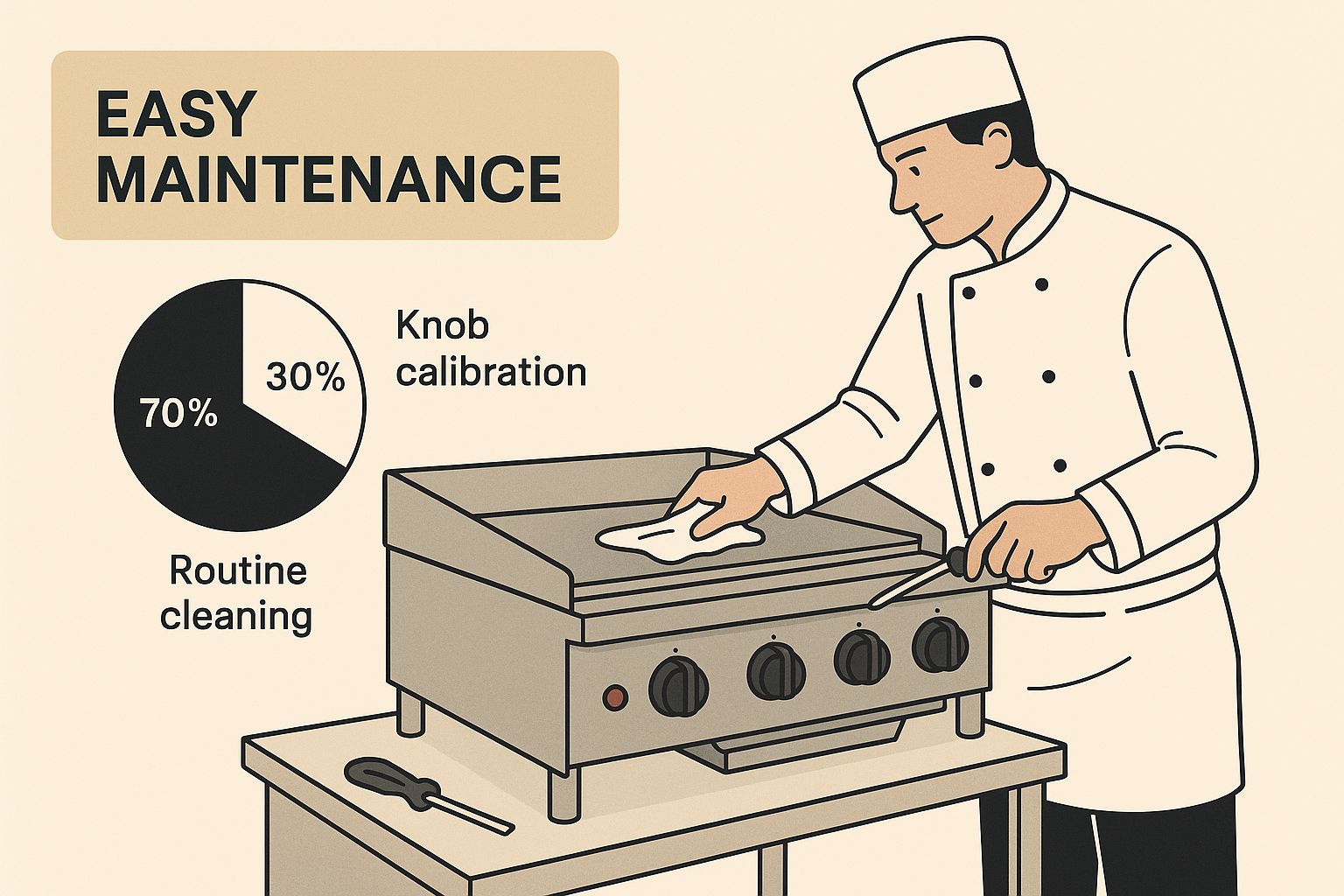 Infographic about 36 thermostatic gas griddle