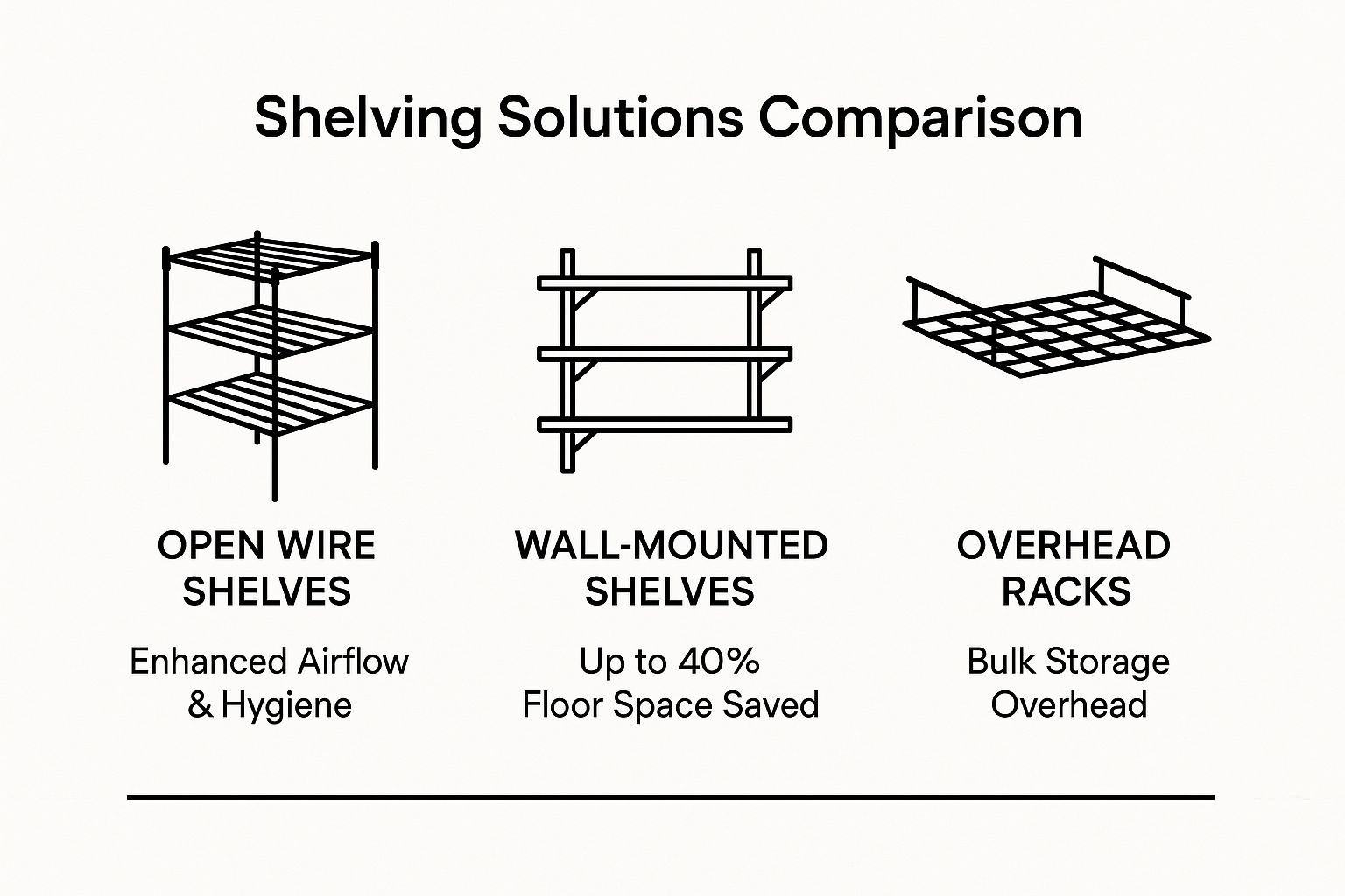 Infographic about commercial kitchen storage solutions