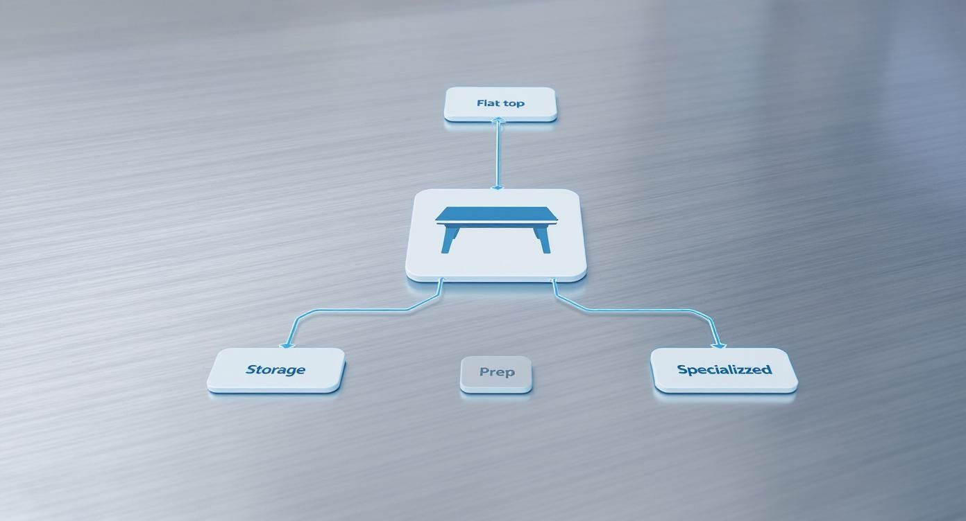Infographic about used stainless steel table