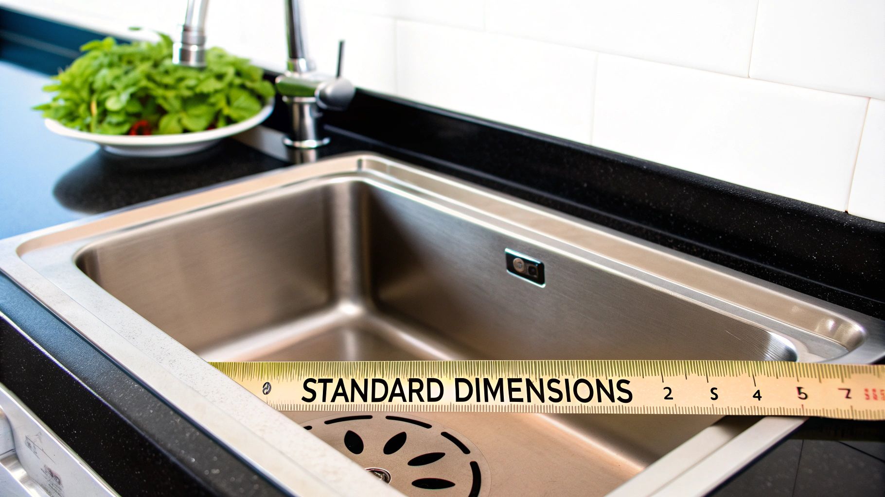 Close-up of a commercial mop sink in a clean utility room.