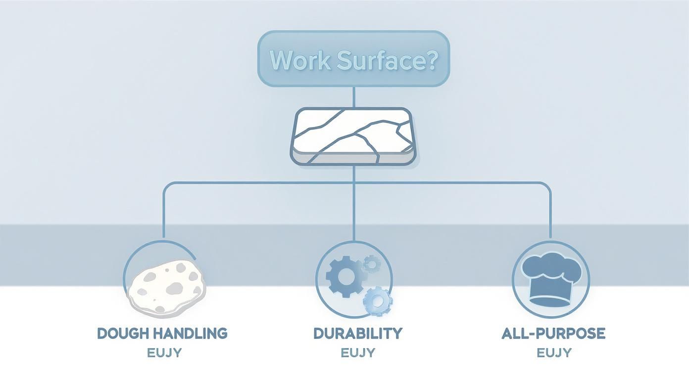 Infographic about restaurant prep table