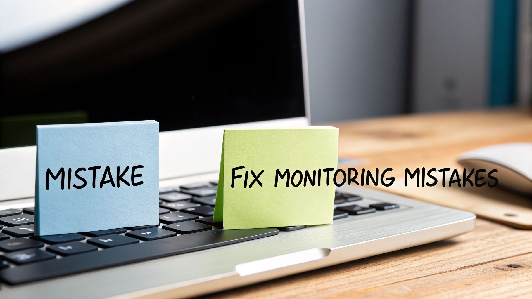 A magnifying glass hovering over a computer screen showing data, with some red X marks indicating mistakes.