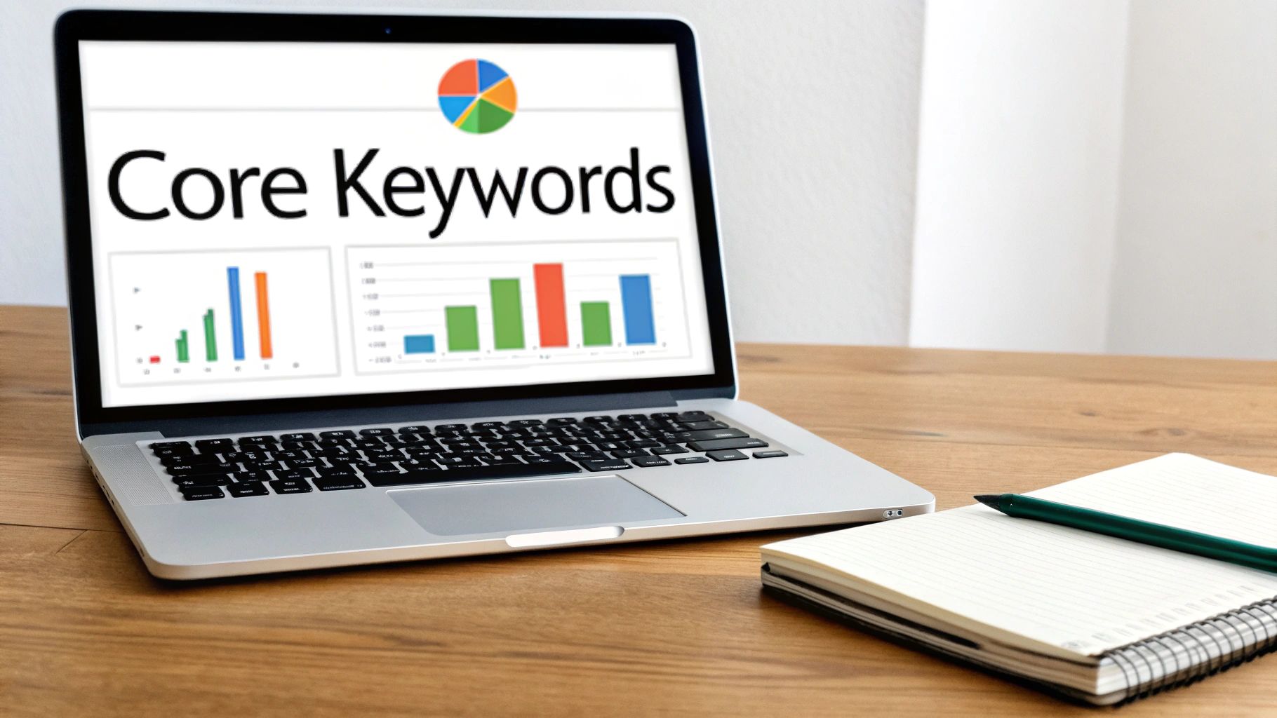A person analyzing keyword data on a computer screen, representing the hands-on process of keyword research.