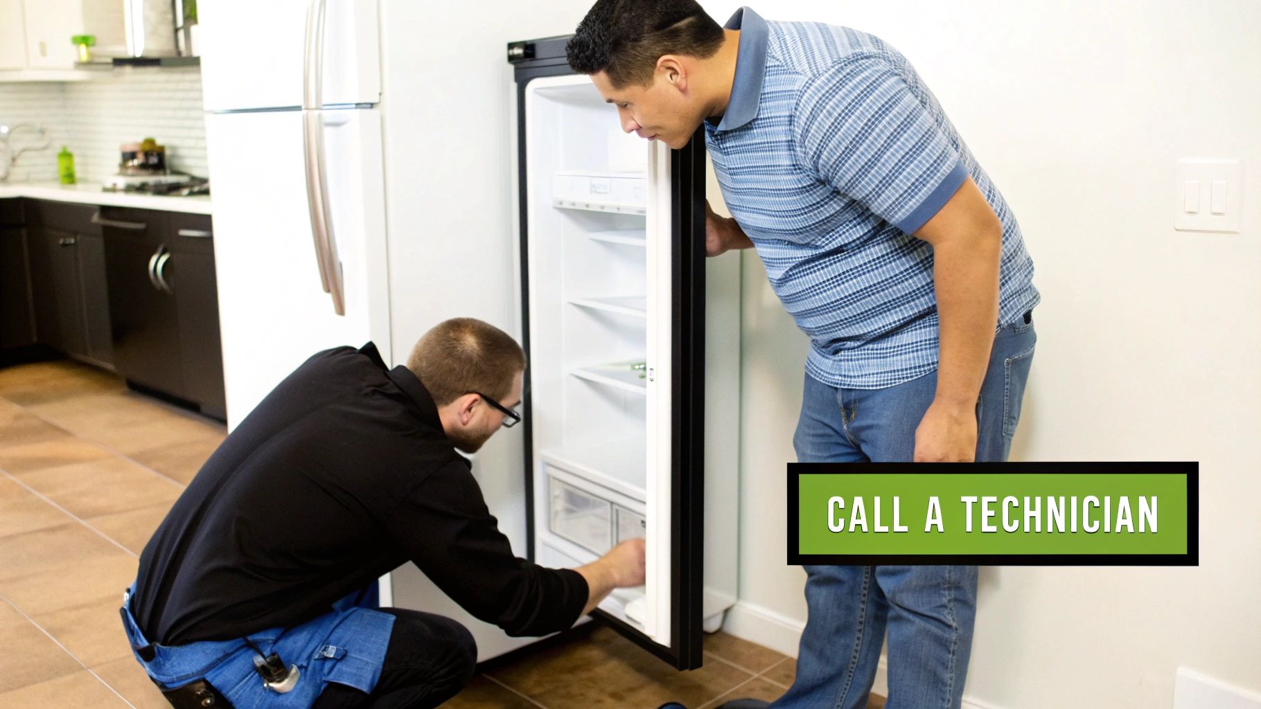 A person looking inside a refrigerator with a thoughtful expression.