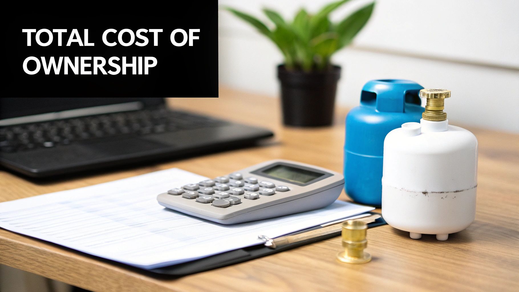 A stack of coins and a calculator on a wooden table, representing financial analysis.