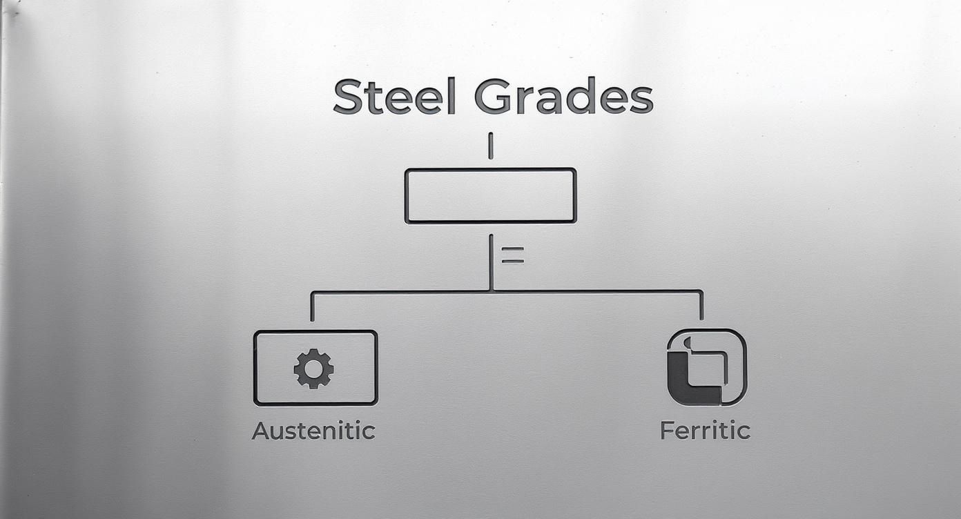 Infographic about stainless steel grades explained