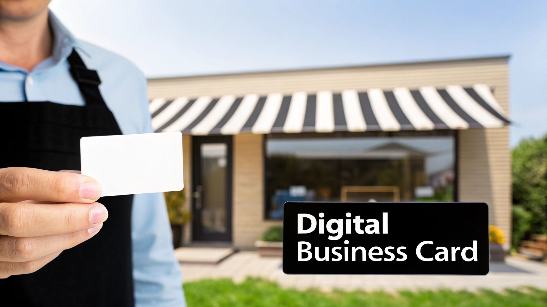 A restaurant owner managing their online presence on a laptop, representing the management of local citations.