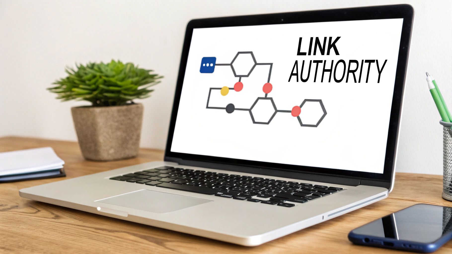 A diagram illustrating the concept of PageRank, showing how links from important pages transfer authority.