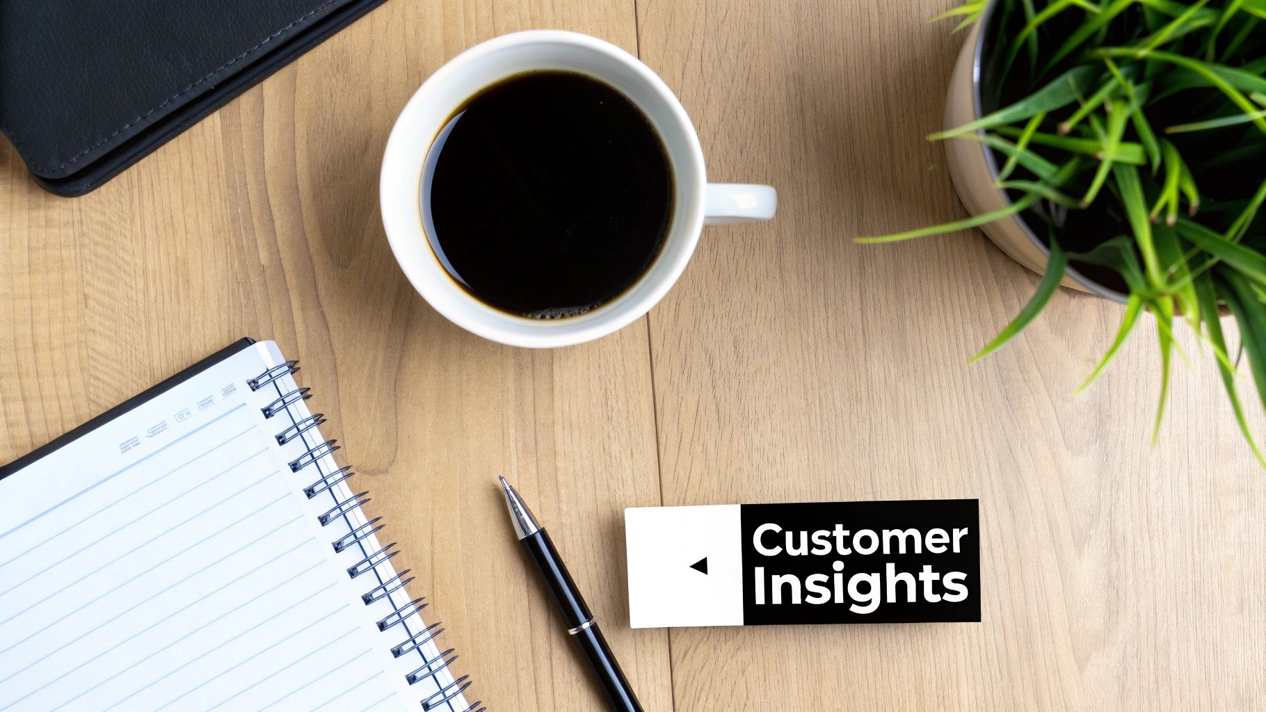 A close-up shot of a person using a magnifying glass to examine a complex chart showing customer data and market trends.