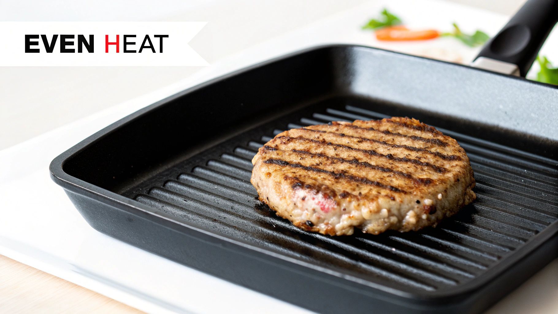 A chef cooking burgers on a large commercial griddle