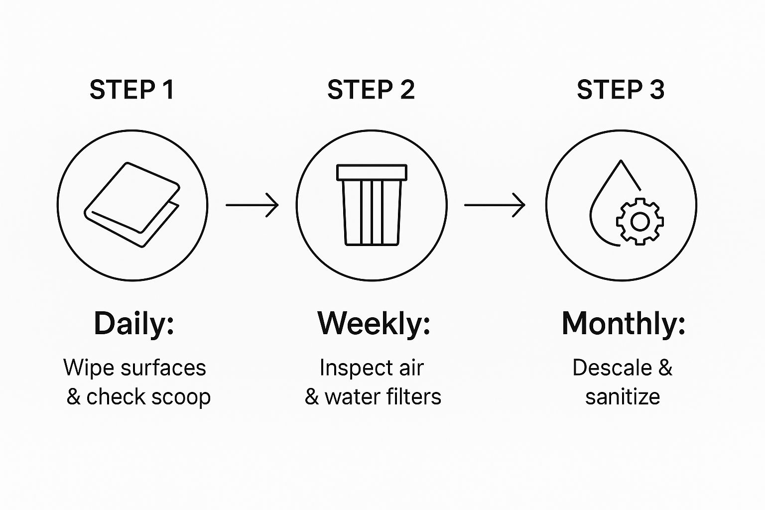 Infographic about commercial ice maker maintenance