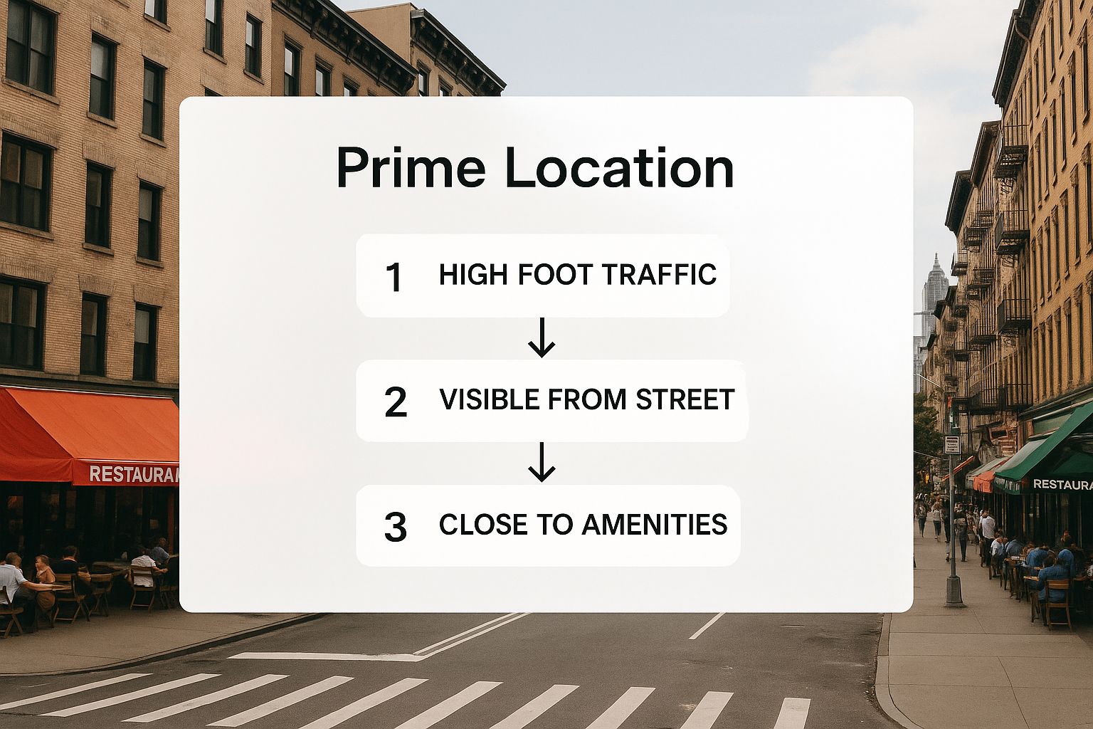 Infographic about restaurant commercial property for lease