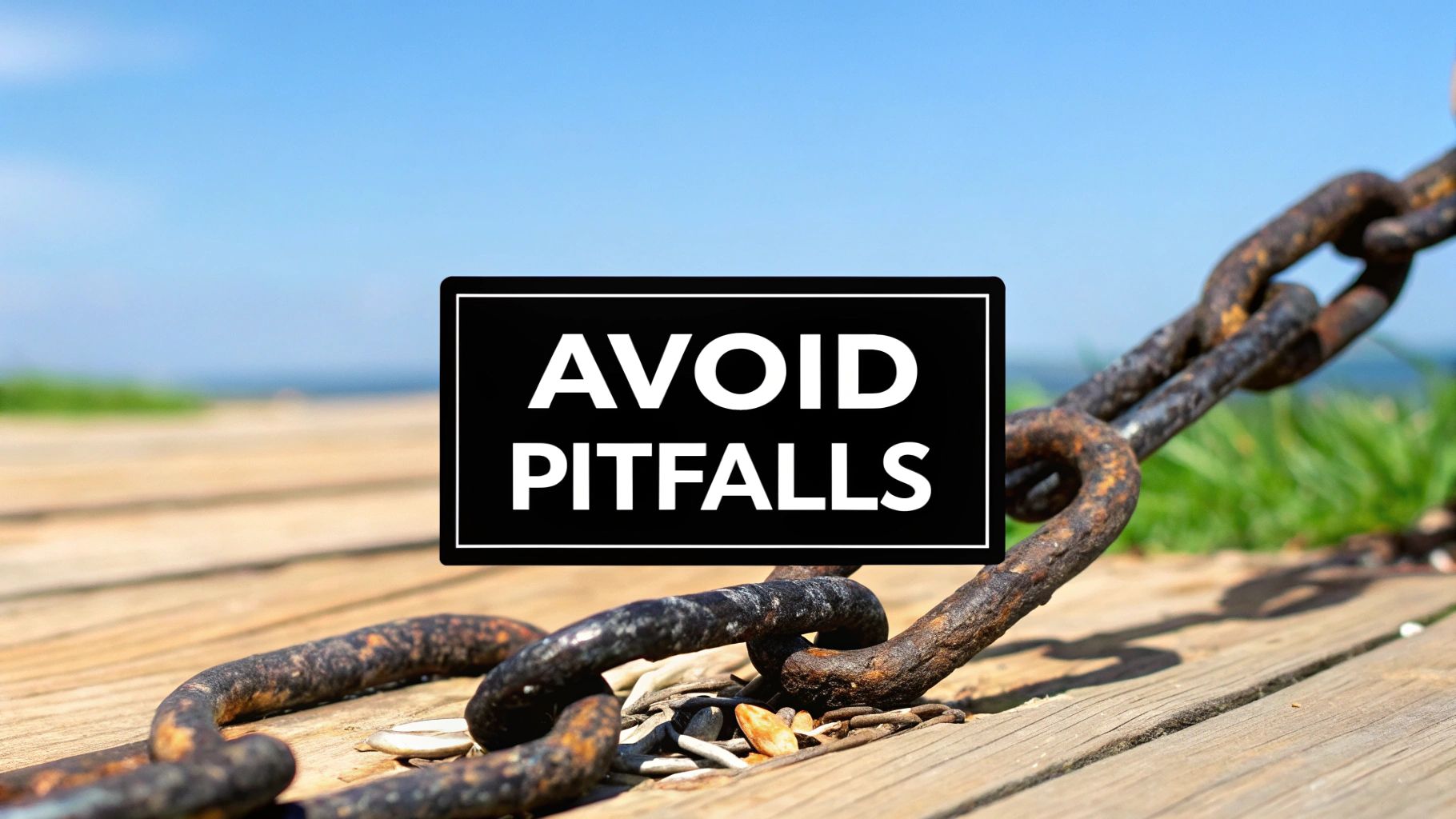 A red 'X' mark placed over a tangled web of broken and spammy links, symbolizing SEO mistakes.