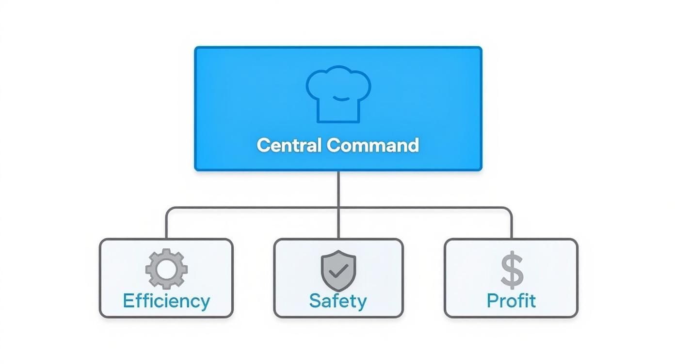 Infographic about restaurant preparation table